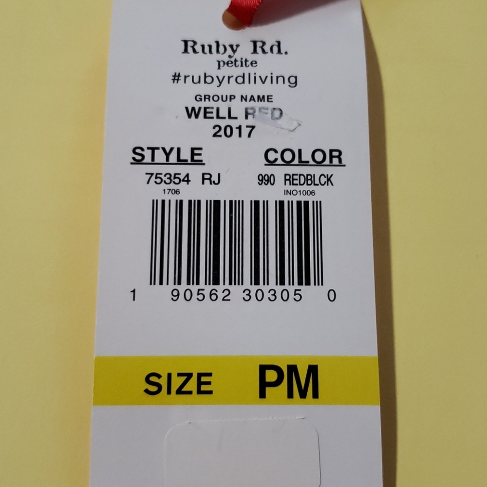 Ruby Rd Cowl Neck Top Red Black Pm - image 8